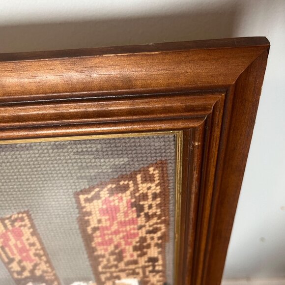 Vtg Needlepoint Last Supper (Leonardo da Vinci) Framed-Hand crafted-Penelope S35 - Picture 4 of 10